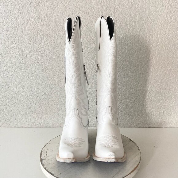 Lane MEGAN MORONEY Smokeshow Womens Cowboy Boots 8.5 White Western Cowgirl Tall - Picture 5 of 11